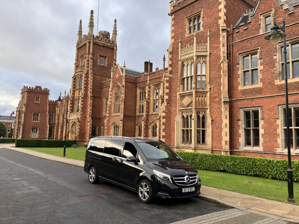 Belfast Executive Travel, Mercedes V-Class at Queen's University, Belfast.